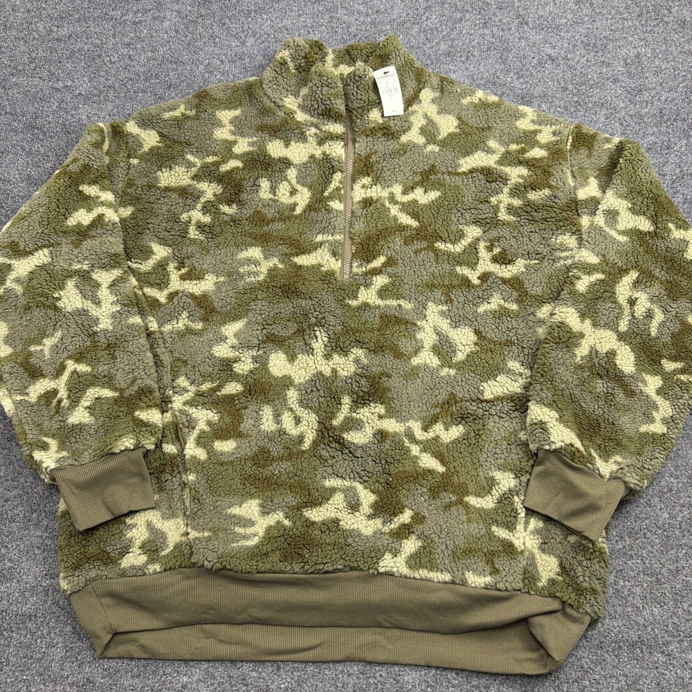 NEW Express One Eleven Mens L Camo Sweater Sweatshirt 1/4 Zip $88 Retail NWT